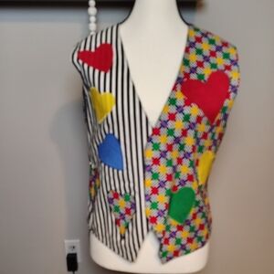 Multicolored Heart and Stripe Vest